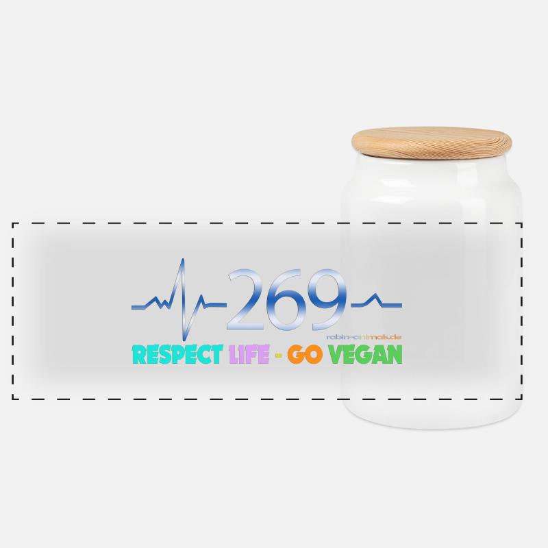 269 RESPECT LIFE - Panorama Keksdose mit Holzdeckel - Weiß