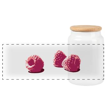 Berries - Panorama Keksdose mit Holzdeckel - Weiß - Vorne