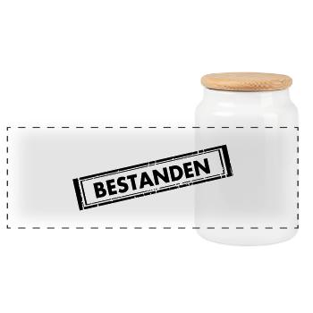 bestanden - Panorama Keksdose mit Holzdeckel - Weiß - Vorne