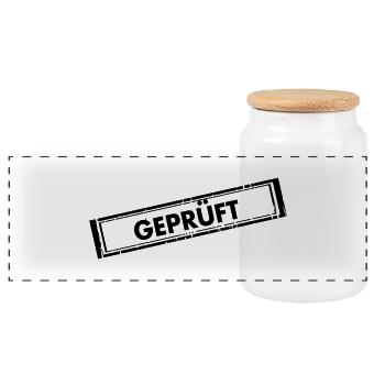 Geprüft - Panorama Keksdose mit Holzdeckel - Weiß - Vorne