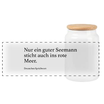 Nur ein guter Seemann sticht auch ins rote Meer. - Panorama Keksdose mit Holzdeckel - Weiß - Vorne