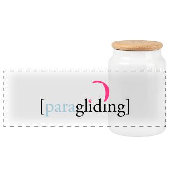 [Parapente] - Boîte à biscuits avec couvercle en bois - blanc - Devant