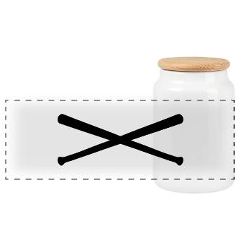 baseball_bats - Panoramic Cookie Jar with Wooden Lid - white - Front