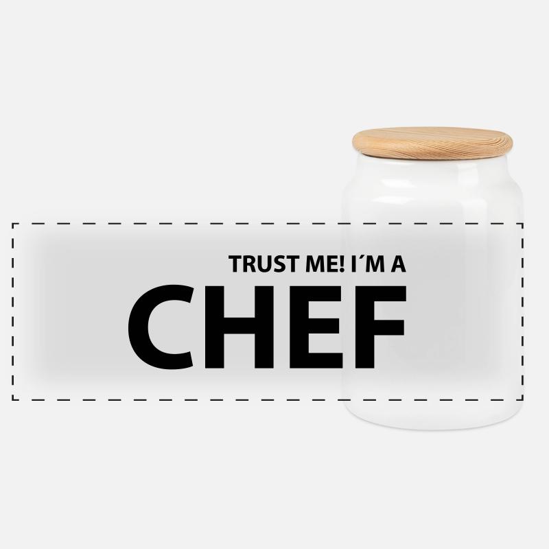 chef - Panorama Keksdose mit Holzdeckel - Weiß