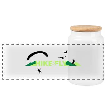 Hike Fly - Panorama Keksdose mit Holzdeckel - Weiß - Vorne