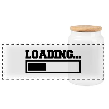 Loading - Panoramic Cookie Jar with Wooden Lid - white - Front