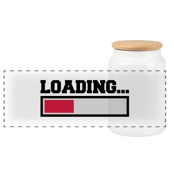Loading - Panoramic Cookie Jar with Wooden Lid - white - Front