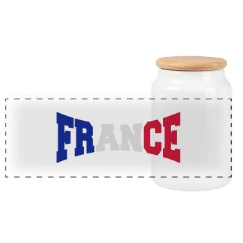 France Logo Design - Panorama Keksdose mit Holzdeckel - Weiß - Vorne