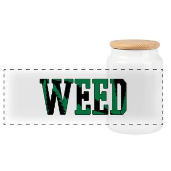 WEED - Boîte à biscuits avec couvercle en bois - blanc - Devant