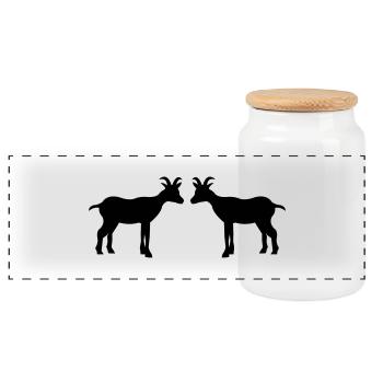 ziege2 - Boîte à biscuits avec couvercle en bois - blanc - Devant