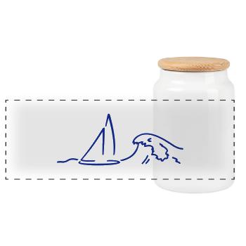 sailing - Segelboot & Meer, any colours - Panorama Keksdose mit Holzdeckel - Weiß - Vorne