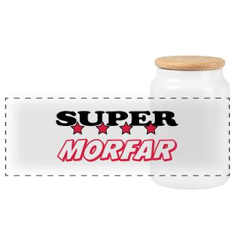 Super morfar - Panoramic Cookie Jar with Wooden Lid - white - Front