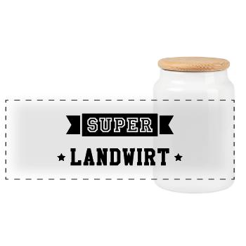 Landwirt Landwirtin Bauernhof Bauer Bäurin Tier - Panorama Keksdose mit Holzdeckel - Weiß - Vorne