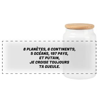 Humour - Drôle - Blague - Rire - Fun - Cool - Boîte à biscuits avec couvercle en bois - blanc - Devant