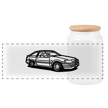 Corolla GT Coupe AE36 - Panoramic Cookie Jar with Wooden Lid - white - Front