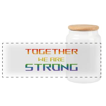 ensemble nous sommes Strong pride chemise noire - Boîte à biscuits avec couvercle en bois - blanc - Devant