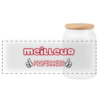 MEILLEUR PROFESSEUR - Boîte à biscuits avec couvercle en bois - blanc - Devant
