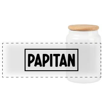Papa Papa Père Fille Fils Fête des Pères Chemise Homme - Boîte à biscuits avec couvercle en bois - blanc - Devant