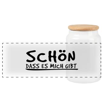 Schoen - Panorama Keksdose mit Holzdeckel - Weiß - Vorne