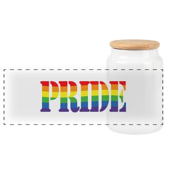 Rainbow Pride - Panorama Keksdose mit Holzdeckel - Weiß - Vorne