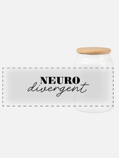 Neurodivergenz feiern - Einzigartige Produkte - Panorama Keksdose mit Holzdeckel - Weiß