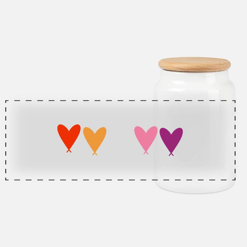 LesbianHearts - Panorama Keksdose mit Holzdeckel - Weiß