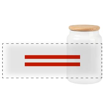Österreich Fahne Banner - Panoramic Cookie Jar with Wooden Lid - white - Front