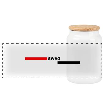 SWAG - Panoramic Cookie Jar with Wooden Lid - white - Front