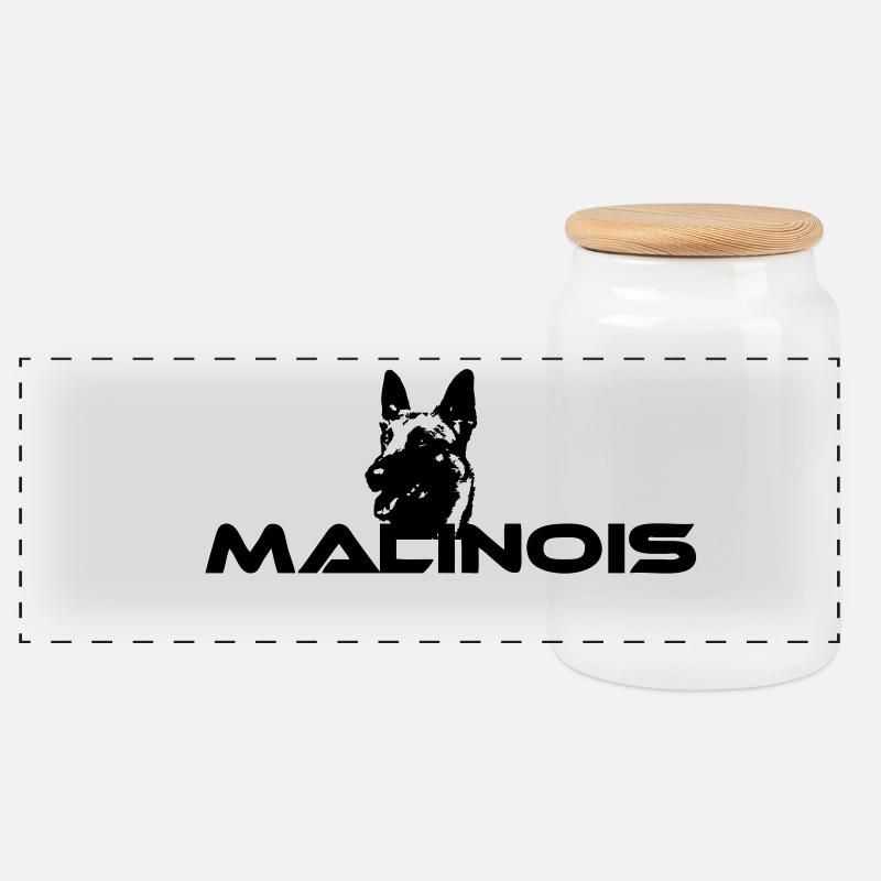 Malinois - Panorama Keksdose mit Holzdeckel - Weiß