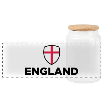 National flag of England - Panoramic Cookie Jar with Wooden Lid - white - Front