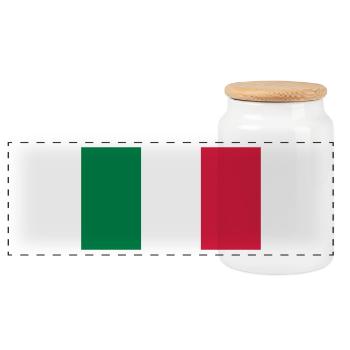 National Flag Of Mexico - Panoramic Cookie Jar with Wooden Lid - white - Front