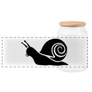 Schnecke - Panorama Keksdose mit Holzdeckel - Weiß - Vorne