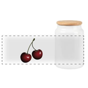 Cherry Lady / Geschenk Idee - Panorama Keksdose mit Holzdeckel - Weiß - Vorne