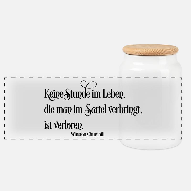 reiten - Panorama Keksdose mit Holzdeckel - Weiß