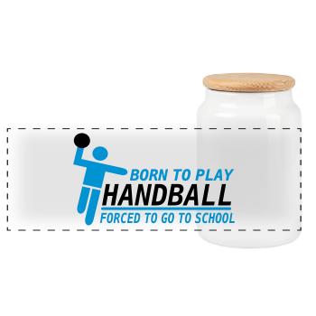 handball - Panoramic Cookie Jar with Wooden Lid - white - Front