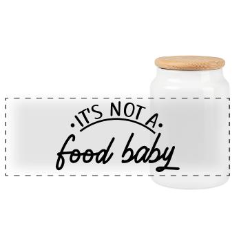 It's Not A Food Baby, Funny Pregnancy Announcement - Panoramic Cookie Jar with Wooden Lid - white - Front