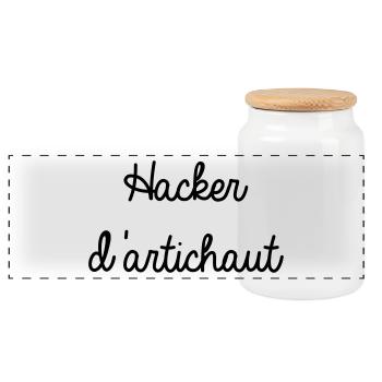 hacker d'artichaut - Boîte à biscuits avec couvercle en bois - blanc - Devant