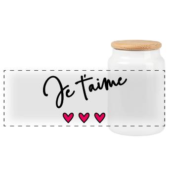 SAINT VALENTIN. EVJF. JE T'AIME. I LOVE YOU. AMOUR - Boîte à biscuits avec couvercle en bois - blanc - Devant