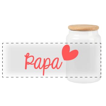 PAPA. FÊTE DES PÈRES. BONNE FÊTE PAPA. BONNE FÊTE - Boîte à biscuits avec couvercle en bois - blanc - Devant