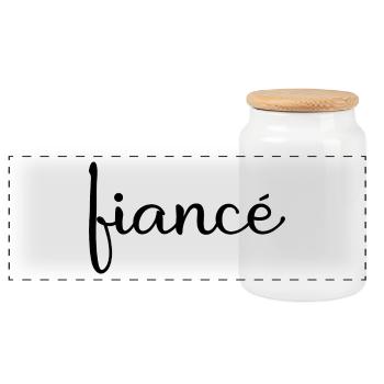 Verlobte Matching Verlobung Geschenk Hochzeit des Bräutigams - Panorama Keksdose mit Holzdeckel - Weiß - Vorne