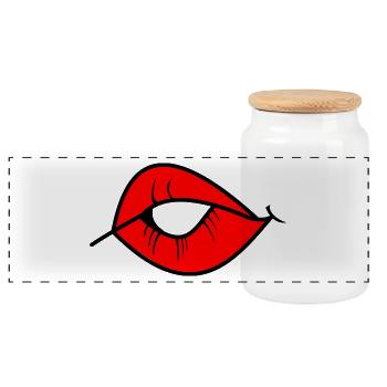 FEMME. FILLE. ADOLESCENT. JOURNEE DE LA FEMME - Boîte à biscuits avec couvercle en bois - blanc - Devant