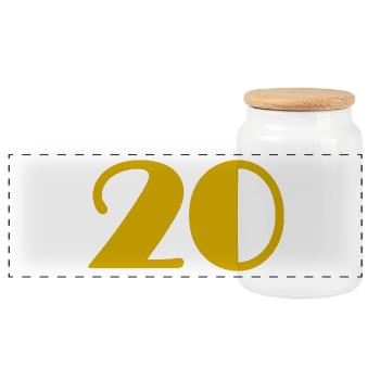 20 ANS,20e ANNIVERSAIRE,ANNIVERSAIRE 20 ANS,20 - Boîte à biscuits avec couvercle en bois - blanc - Devant