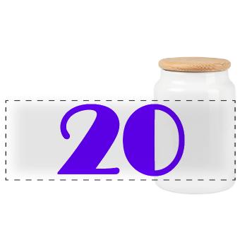 20 ANS,20e ANNIVERSAIRE,ANNIVERSAIRE 20 ANS,20 - Boîte à biscuits avec couvercle en bois - blanc - Devant