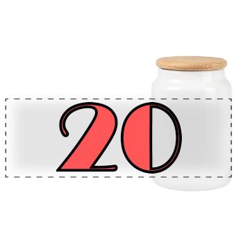 20,20 ANS,20e ANNIVERSAIRE,ANNIVERSAIRE 20 ANS,20 - Boîte à biscuits avec couvercle en bois - blanc - Devant