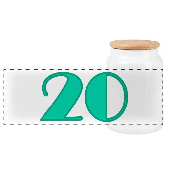 20 ANS,20e ANNIVERSAIRE,ANNIVERSAIRE 20 ANS,20 - Boîte à biscuits avec couvercle en bois - blanc - Devant