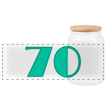 70. 70 YEARS. 70TH ANNIVERSARY. BIRTHDAY 70 YEARS. - Panoramic Cookie Jar with Wooden Lid - white - Front