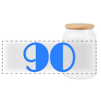 90. HAPPY BIRTHDAY. HAPPY BIRTHDAY - Panoramic Cookie Jar with Wooden Lid - white - Front
