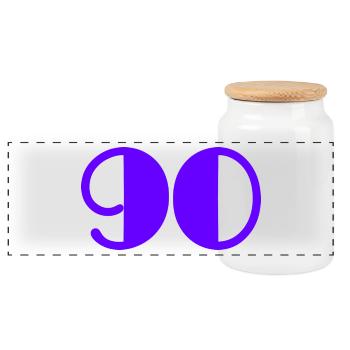 90. HAPPY BIRTHDAY. HAPPY BIRTHDAY - Panoramic Cookie Jar with Wooden Lid - white - Front