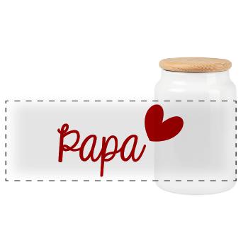 DAD. FATHER's DAY. HAPPY BIRTHDAY DAD. HAPPY BIRTHDAY - Panoramic Cookie Jar with Wooden Lid - white - Front