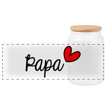 DAD. FATHER'S DAY. HAPPY FATHER'S DAY. HAPPY BIRTHDAY. - Panoramic Cookie Jar with Wooden Lid - white - Front